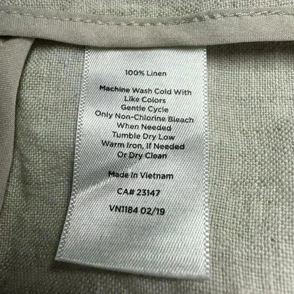 Talbots Womens 10 100% Linen High Rise Pants Wide leg Side Button Light Beige - Picture 9 of 12